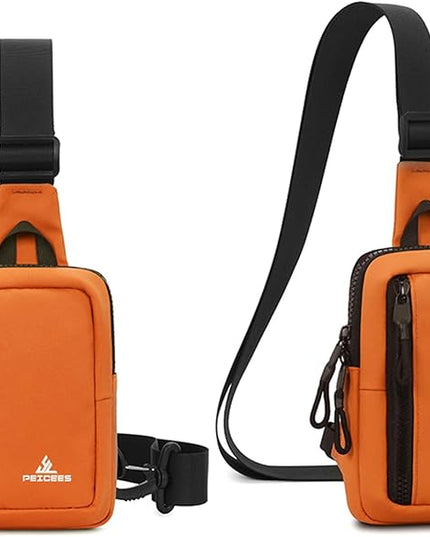Peicees Small Crossbody Bag for Men Women Mini Sling Bag Travel Running Phone Daypack Cross Body Shoulder Bags with Keyholder