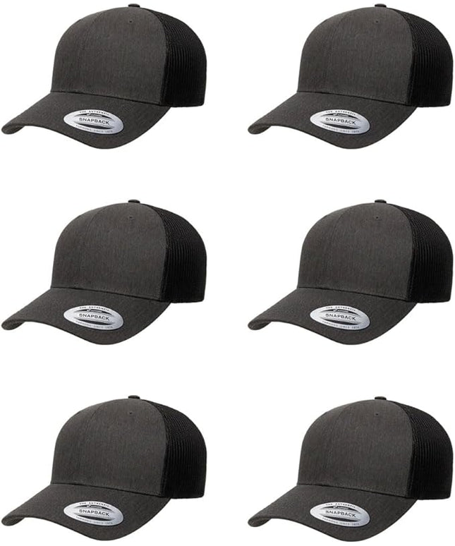 Yupoong Classic Premium Mesh 6 Panel Retro Trucker Cap | Mid Profile Snapback | OSFA | Bulk Pack Available