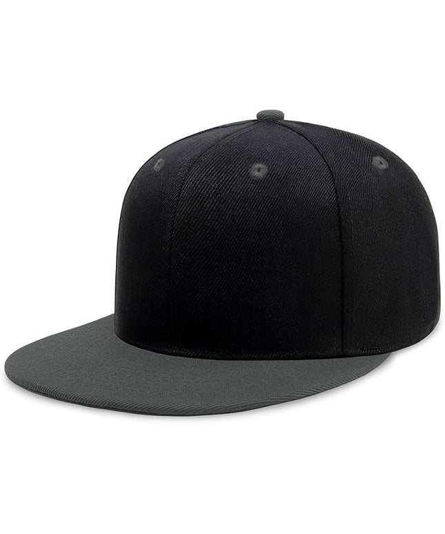CHOK.LIDS Flat Bill Visor Classic Snapback Hat Blank Adjustable Brim High Top End Trendy Color Style Plain Tone Baseball Cap