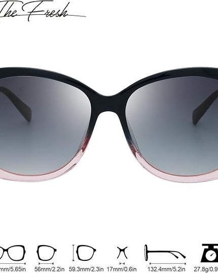 The Fresh Women's Oversized Square Jackie O Cat Eye Hybrid Butterfly Fashion Sunglasses - Exquisite Packaging