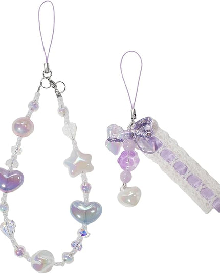 Beaded Camera Wrist Strap, Cute Phone Charms Strap, Pearl Bracelet Wrist Strap, Phone Keychain Decoration for Wallet