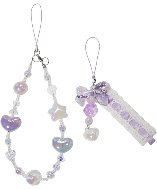 Beaded Camera Wrist Strap, Cute Phone Charms Strap, Pearl Bracelet Wrist Strap, Phone Keychain Decoration for Wallet