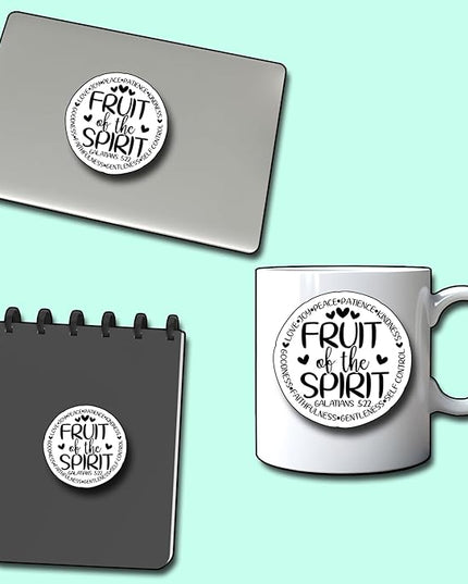 (3Pcs) Fruit of The Spirit Sticker, Christian Gifts Decorate Books Laptop Phone, Water Bottles Kindles Stickers, Tumbler Sticker Waterproof Vinyl Decorate Sticker 3" Inch