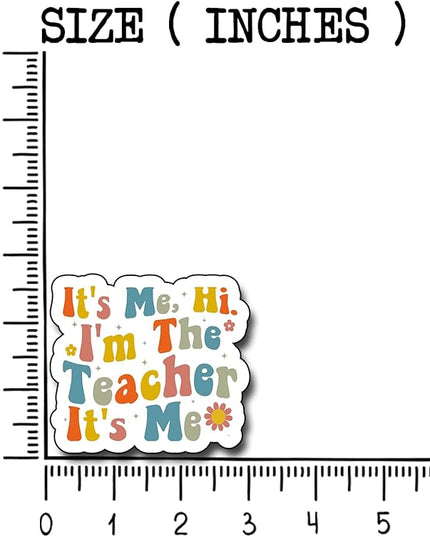 (3Pcs) It's Me Hi I'm The Teacher It's Me Sticker, Decorate Books Laptop Phone, Water Bottles Kindles Stickers, Tumbler Sticker Waterproof Vinyl Decorate Sticker 3" Inch
