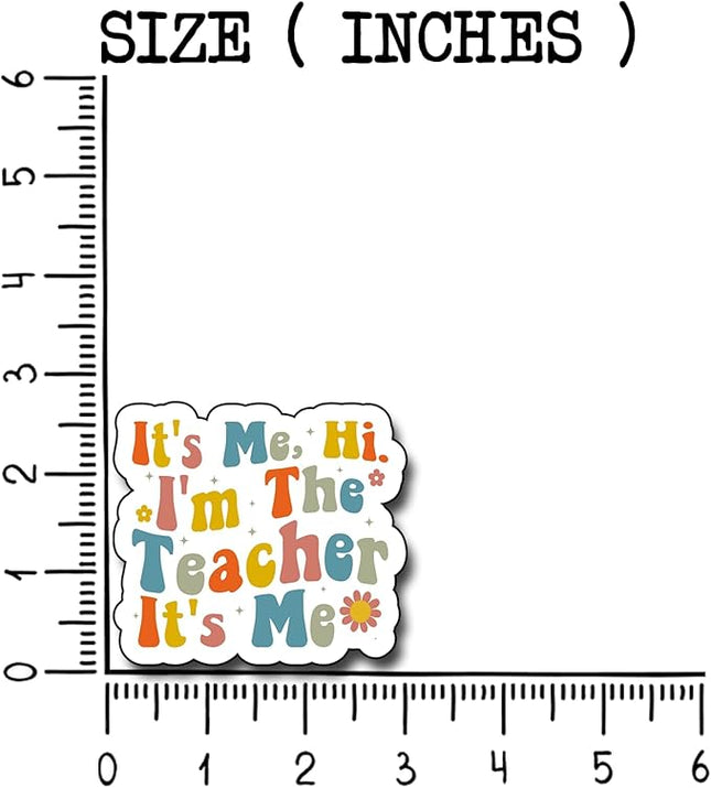 (3Pcs) It's Me Hi I'm The Teacher It's Me Sticker, Decorate Books Laptop Phone, Water Bottles Kindles Stickers, Tumbler Sticker Waterproof Vinyl Decorate Sticker 3" Inch