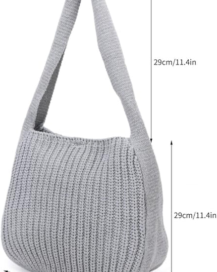 ENBEI Women's Crochet Tote Bag Knit Shoulder bag,Aesthetic Bag,Cute Eco-Friendly Tote for Travel,Daily Use,Gift Box Packaging
