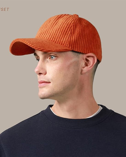 CHOK.LIDS Everyday Corduroy Baseball Cap for Men and Women Dad Hat Unisex Adjustable Lightweight Polo Style Curved Brim