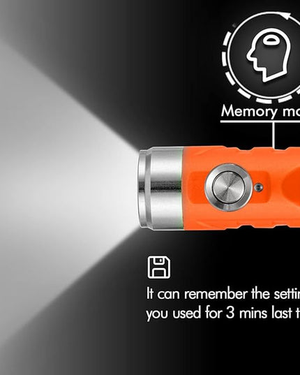 RovyVon A1 USB C Rechargeable Keychain Flashlight 650 Lumens Super Bright Outdoor Mini Keychain EDC Flashlights for Everyday Carry, Camping, Thanksgiving(Orange)