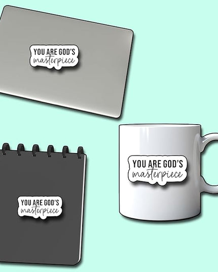 (3Pcs) You are Gods Masterpiece Sticker, Gifts Decorate Books Laptop Phone, Water Bottles Kindles Stickers, Tumbler Sticker Waterproof Vinyl Decorate Sticker 3" Inch