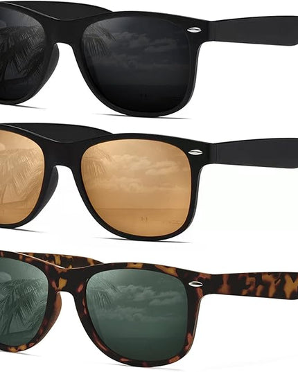 DEMIKOS Sunglasses Men Polarized Sunglasses for Mens Womens Retro Mirror Lens for Driving Fishing UV Protection