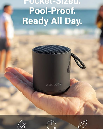 Portable Mini2 Bluetooth Speaker, Wireless Portable Speaker with Deep Bass, IPX7 Waterproof, TWS Stereo Pairing, Built-in Mic, Small Speaker for Shower, Outdoor, Travel, Black