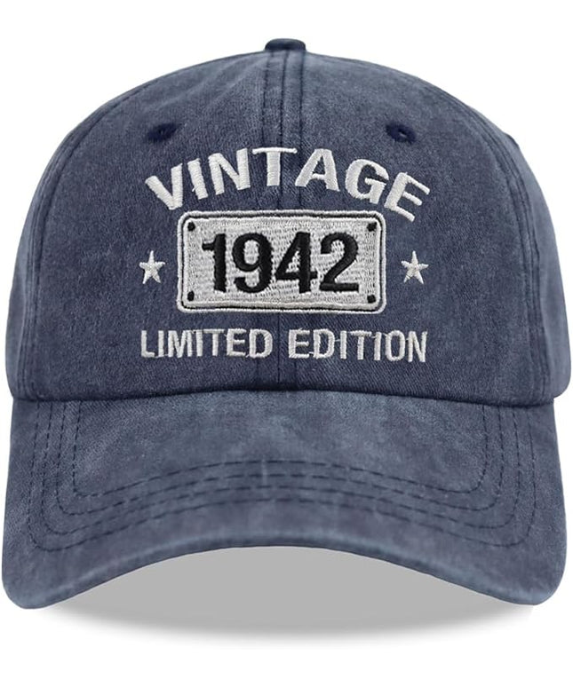 Vintage 1944 1943 1942 1941 1940 1939 1938 1937 1936 1935 Limited Edition Adjustable Embroidered Baseball Cap