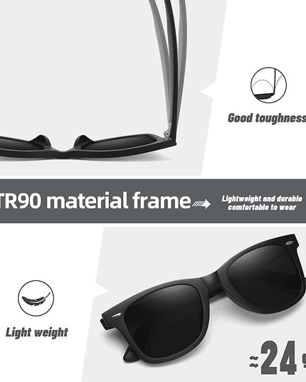 MEETSUN Polarized Sunglasses for Women Men Classic Retro Square Frame Driving Sun Glasses UV Protection