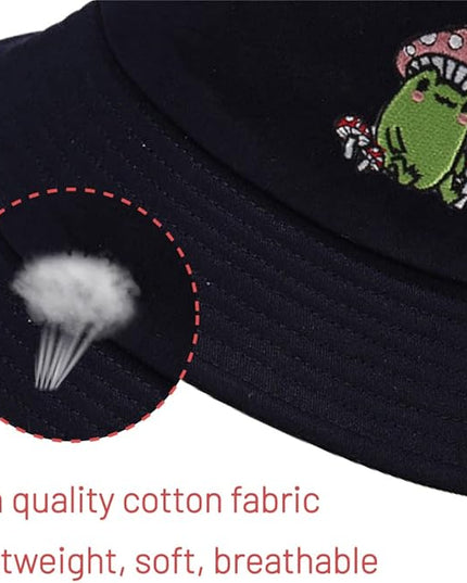 Cotton Bucket Hat for Women Men Summer Travel Sun Beach Bucket Cap, Unisex Outdoor Fisherman Hat