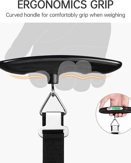 FREETOO Luggage Scale Portable Digital Hanging Scale for Travel, Suitcase Weight Scale with Superior Piano Lacquer 110 Lb/ 50Kg Capacity, Battery Included