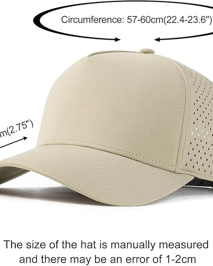 BOTVELA Men Adjustable Snapback Baseball Cap Vented Performance Laser Cut Mesh Hat
