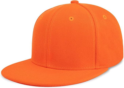 CHOK.LIDS Flat Bill Visor Classic Snapback Hat Blank Adjustable Brim High Top End Trendy Color Style Plain Tone Baseball Cap