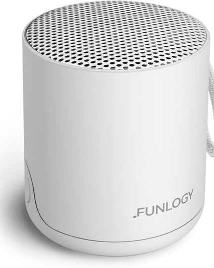Portable Mini2 Bluetooth Speaker, Wireless Portable Speaker with Deep Bass, IPX7 Waterproof, TWS Stereo Pairing, Built-in Mic, Small Speaker for Shower, Outdoor, Travel, White