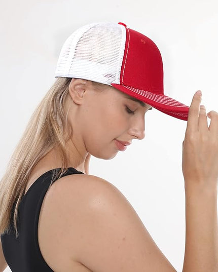 kozinu Unisex Trucker Hats Blank Mesh Snapback Hats Sport Plain Baseball Caps Adjustable Fitted Hat