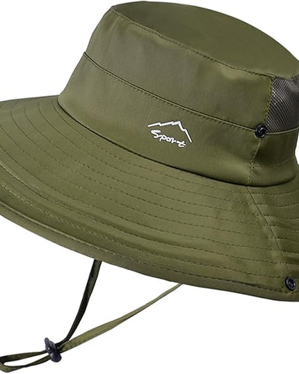 Cooling Sun Hat for Men Women,Wide Brim Bucket Hat Foldable Boonie Hat for Fishing Hiking Garden Safari Beach