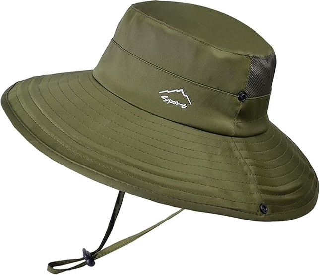Cooling Sun Hat for Men Women,Wide Brim Bucket Hat Foldable Boonie Hat for Fishing Hiking Garden Safari Beach