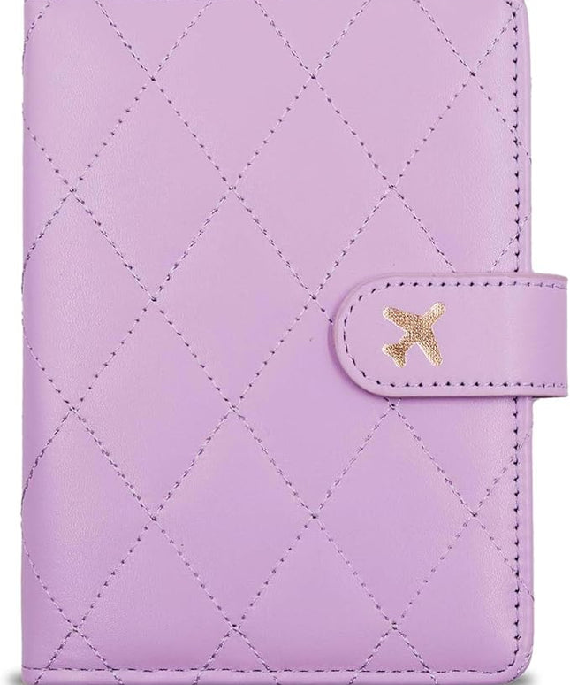 Melsbrinna Rfid Passport Holder for Travel women/Men, Cute Passport Wallet Rfid Blocking Card Slots, Rfid Passport Cover/CaseTravel Wallet, Passport Book Holder (1, LG PURPLE)