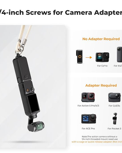 K&F CONCEPT 2-in-1 Phone Lanyard Crossbody with 1/4" Screw, Adjustable Anti Theft Crossbody Strap Compatible for DJI Osmo