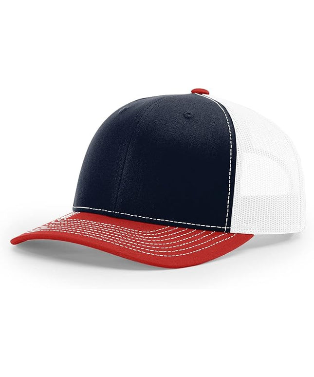 Richardson 112 Trucker Hat - Premium Adjustable Snapback Hat - Structured Six Panel Richardson Blank Caps