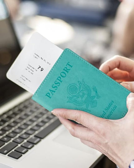TIGARI Passport Holder for Travel Women Men, Valentines Day Gifts PU Leather Wallet Cover Case Sleeve, Waterproof Protected Document Organizer, Vacation Plane Cruise Travel Essentials