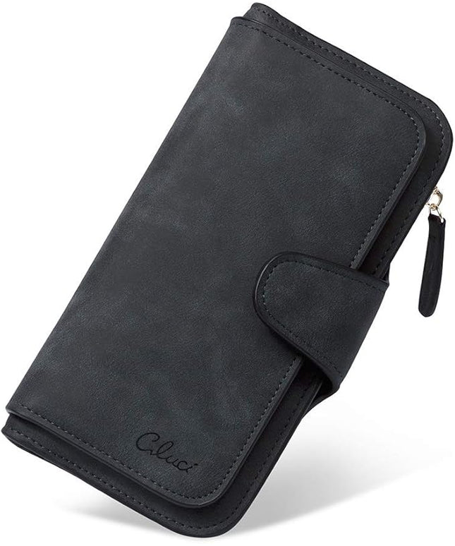 CLUCI Wallet For Women PU Leather RFID Blocking Womens Wallet Bifold Card Holder with ID Window Gifts for Women Birthday | RFID Blocking, Designer, Trifold, Card Holder, ID Window
