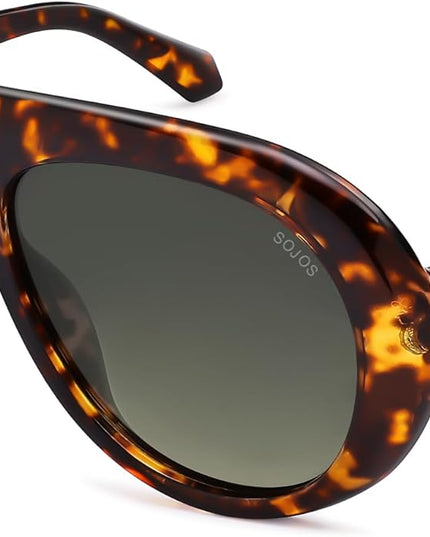 SOJOS Trendy Oversized Polarized Aviator Sunglasses Womens Men Retro Vintage 70s Style UV Protection Sun Glasses SJ2390