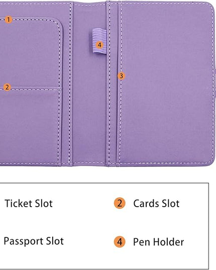 Melsbrinna Premium Leather Passport Holder Covers Case, Waterproof Rfid Blocking Travel Wallet Passport Holder with Pen Holder, Cute Passport Book for Women/Men