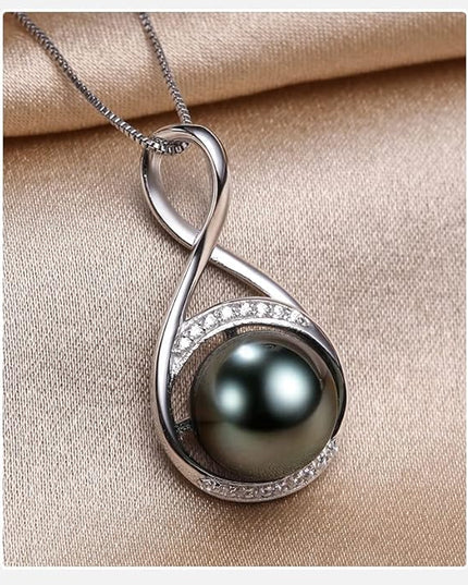 Gifts for Women Mom-Wedding-Anniversary-Wife-Jewelry-Tahitian -Black-Pearl-Necklace for Women Birthday for Womens Her Girlfriend Valentines Day Mothers Day Christmas Gifts for Wife Mom