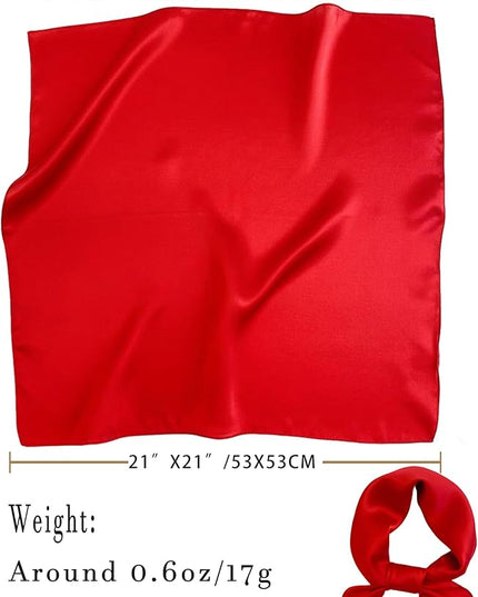 100% Mulberry Silk Scarf for Women Hair Lightweight Square Neckerchief Wrap For Head Scarves 21"