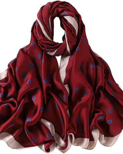 Fashion Scarves Scarf 100% Silk Feeling Scarf Silk Like Scarves Long Lightweight Sunscreen Shawls for Women