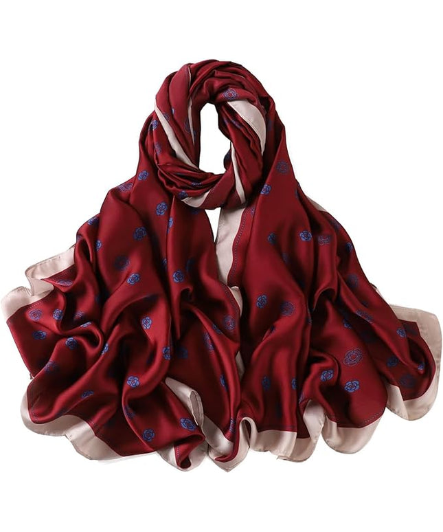 Fashion Scarves Scarf 100% Silk Feeling Scarf Silk Like Scarves Long Lightweight Sunscreen Shawls for Women