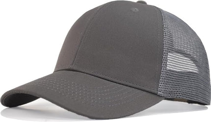 TSSGBL Classic Mesh Trucker Hat, Small & OSFM & XXL Options, Men Women Basic Adjustable Snapback Plain Blank Baseball Cap