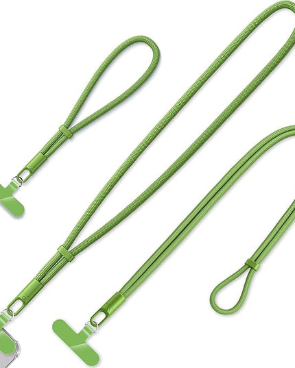 3 Pack Phone Lanyard,1×Phone crossbody strap,1×Phone Neck Strap,1×Wrist Strap,3×Tether Tabs,Universal Cell Phone Multifuctional Patch Polyester Lanyards(Green)
