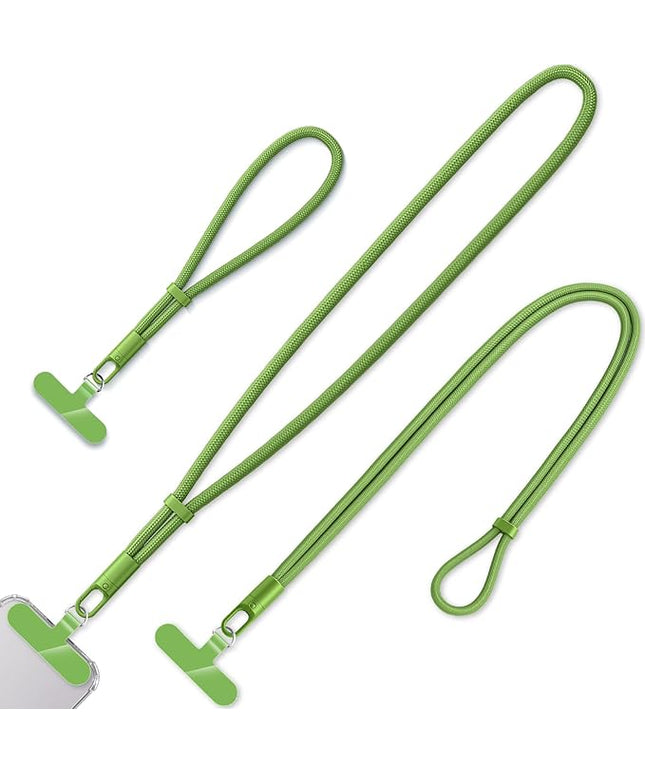 3 Pack Phone Lanyard,1×Phone crossbody strap,1×Phone Neck Strap,1×Wrist Strap,3×Tether Tabs,Universal Cell Phone Multifuctional Patch Polyester Lanyards(Green)