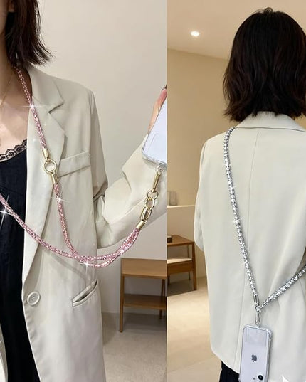 2Pcs Phone Crossbody Lanyard and Wrist Strap, Universal Cell Phone Lanyard Strap with 2Tether Tab