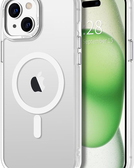 Hython Case for iPhone 15 Plus Case Magnetic Translucent Matte Phone Cases 6.7" [Compatible with MagSafe] Thin Slim Fit Shockproof Bumper Hard Protective Cover for Women Men Girls, Frosted White