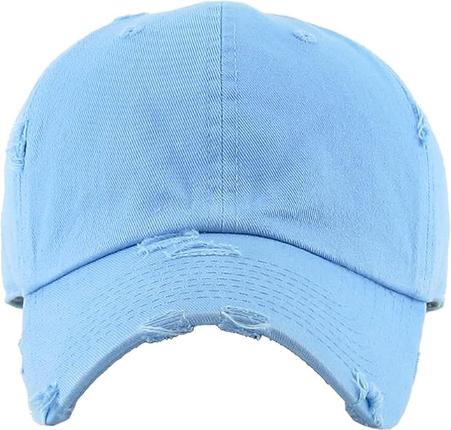 KBETHOS Vintage Washed Distressed Cotton Dad Hat Baseball Cap Adjustable Polo Trucker Unisex Style Headwear