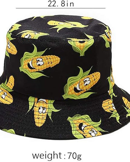 XYIYI Cute Bucket Hat Beach Fisherman Hats for Women, Reversible Double-Side-Wear