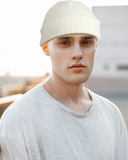 SATINIOR Fisherman Beanie Trawler Beanie Winter Watch Hat Roll up Edge Skullcap Unisex