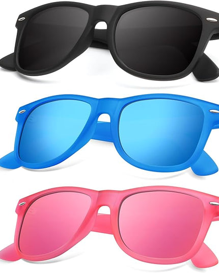 KALIYADI Polarized Sunglasses for Men and Women Matte Finish Sun glasses Color Mirror Lens UV Blocking (3 Pack)