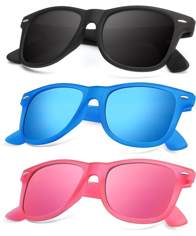 KALIYADI Polarized Sunglasses for Men and Women Matte Finish Sun glasses Color Mirror Lens UV Blocking (3 Pack)