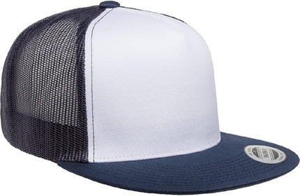 Yupoong 5-Panel YP Classic Trucker Cap | High Profile Flat Visor Snapback | OSFM | Bulk Packs Available