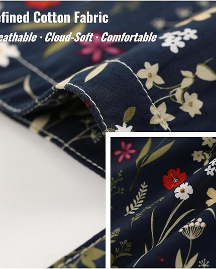 Floral Cotton Canvas Tote Bag for Women: 14x15 Inches Reusable Grocery Bag for Work, School, Travel, Gym