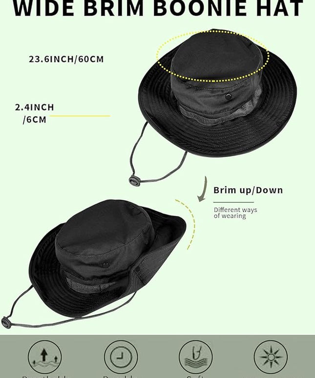 Sun Hats for Men Women Bucket Hat UPF 50+ Boonie Hat Foldable UV Protection Hiking Beach Fishing Summer Safari