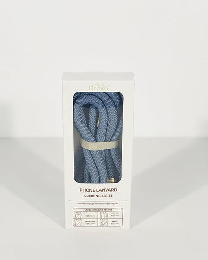 Adjustable Anti-Theft Phone Lanyard Neck & Crossbody Strap with 0.2mm Metal Tab & Comfort-Fit 8mm Rope (Fog Blue)